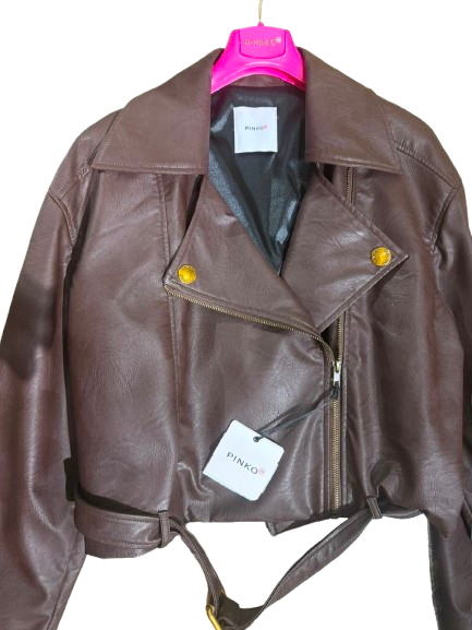 Giacca in Pelle Marrone - immagine 2